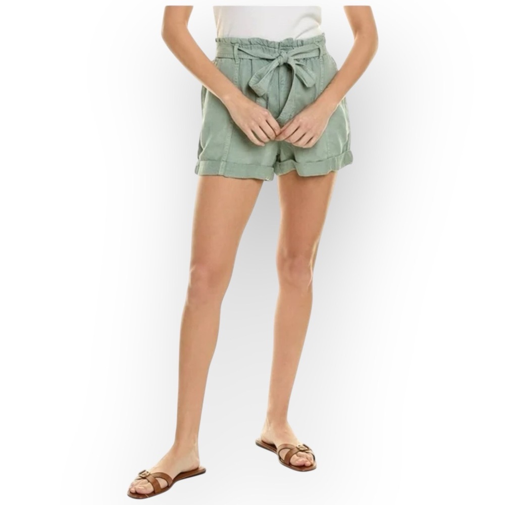 Aerie Women’s Pull-On Shorts with Tie Belt - Olive Green, Size Large P131